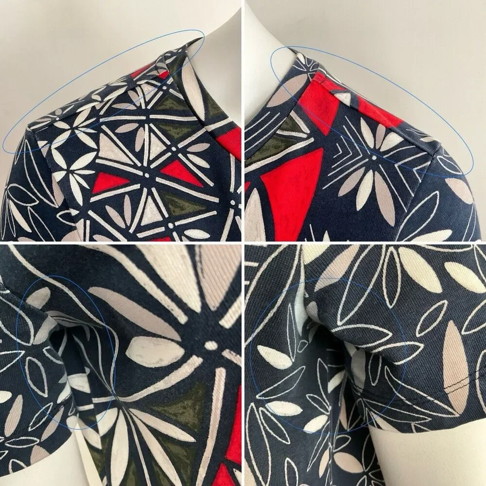 Tory Sport Geometric Pima Cotton Dress Blue XS